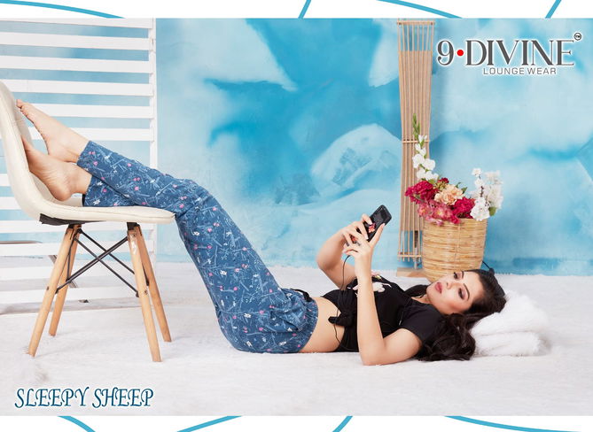 9 Divine Sleepy Sheep Cotton Hosiery Print Night Wear Pant Collection